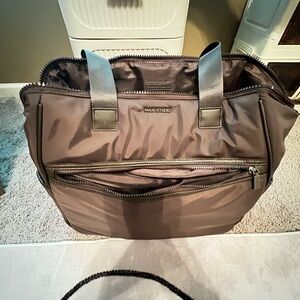 Max Studio Brown Nylon Duffel Tote Bag